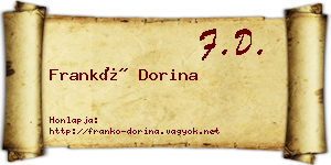 Frankó Dorina névjegykártya